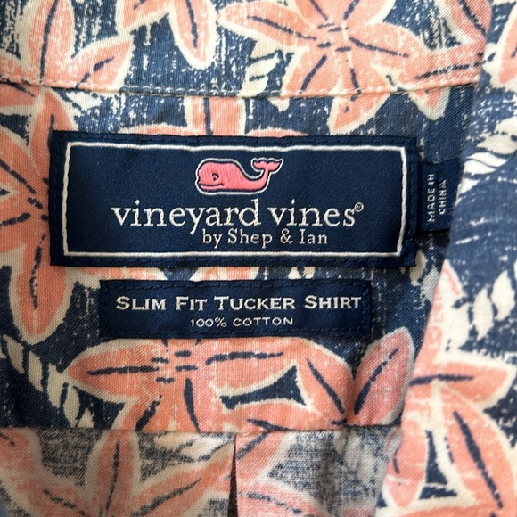 VINEYARD VINES MENS SLIM FIT TUCKER SHIRT SHORT SLEEVE PINK FLORAL Sz M - Picture 8 of 11